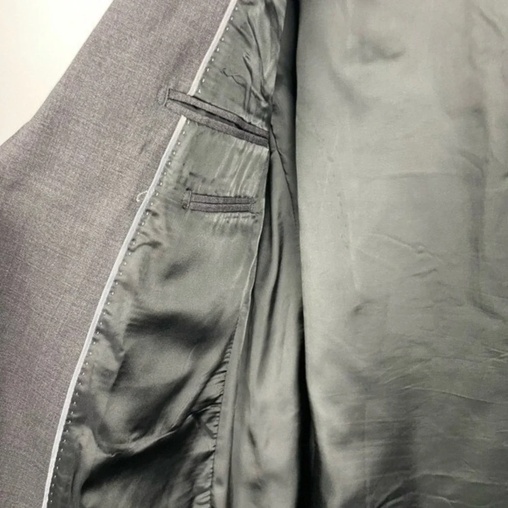 Theory Charcoal Gray Xylo Godsford Stretch‎ Wool 2 Button Suit Jacket Blazer 42R